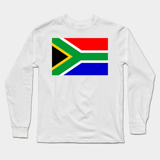 Flag of South Africa Long Sleeve T-Shirt by Bravuramedia